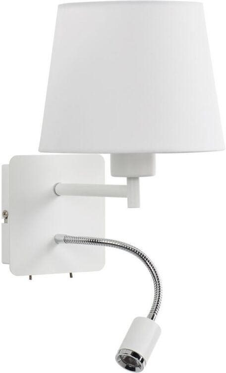 Millumine Applique tête de lit métal blanc mat abat-jour blanc