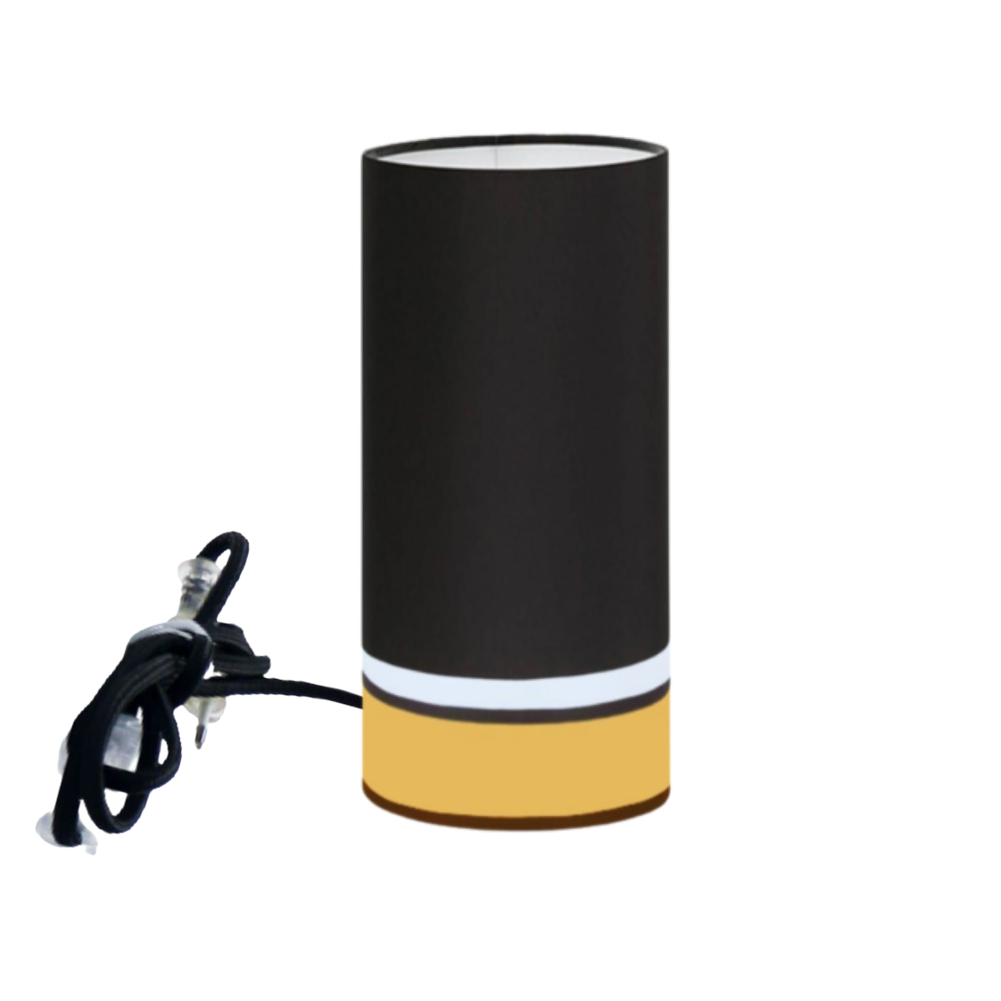 Kauze Luminaires Lampe à poser couleur noir et jaune Ø 15cm x H45cm