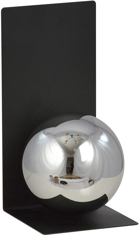 Wonderlamp Applique avec étagère en métal noir et sphère à effet miroir