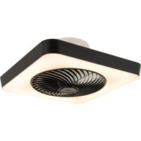 QAZQA Lampe ventilateur en plastique noir