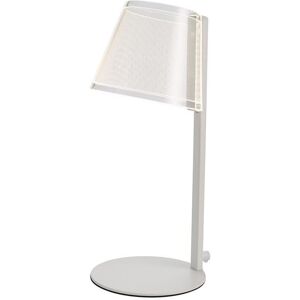 Cristalrecord Lampe à poser led blanche 6W et abat-jour métallique