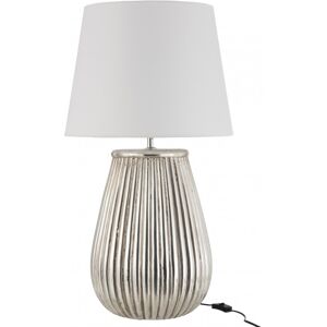 LANADECO Lampe et abat-jour céramique argent H82cm