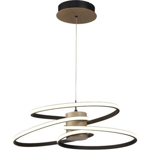 Cristalrecord Suspension led moderne originale avec des parties en bois et spirale