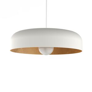 Lumicom Suspension métal blanc mat et feuille d'or interne 40cm