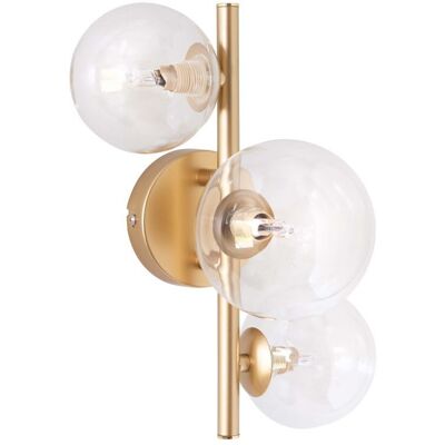 Maisons du Monde Applique 3 globes en verre et métal doré - Publicité Maisons du Monde Applique 3 globes en verre et métal doré - Publicité