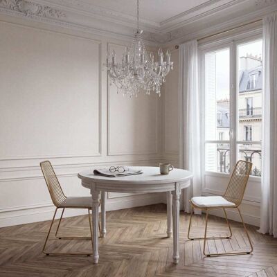 Plafonnier en métal blanc avec pendants - Maison du Monde - Publicité Plafonnier en métal blanc avec pendants - Maison du Monde - Publicité