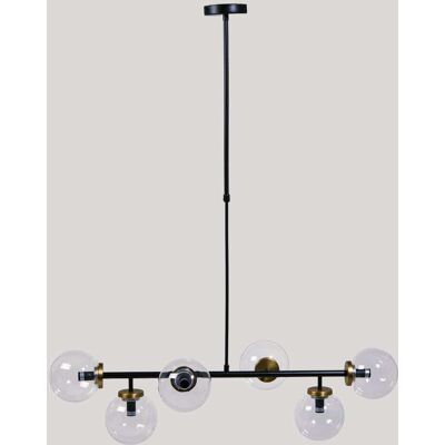 Maisons du Monde Suspension en métal noir et globes en verre transparent - Publicité Maisons du Monde Suspension en métal noir et globes en verre transparent - Publicité