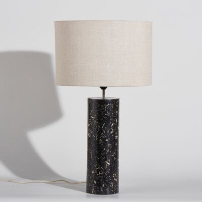 Maisons du Monde Lampe effet terrazzo noir et abat-jour en lin crème - Publicité Maisons du Monde Lampe effet terrazzo noir et abat-jour en lin crème - Publicité