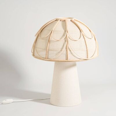 Maisons du Monde Lampe champignon beige crème et bambou - Publicité Maisons du Monde Lampe champignon beige crème et bambou - Publicité
