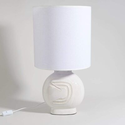 Maisons du Monde Lampe en grès et abat-jour blanc - Publicité Maisons du Monde Lampe en grès et abat-jour blanc - Publicité