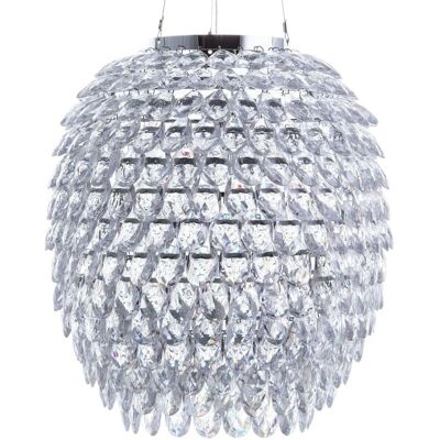 Lampe Suspendue en Cristal Argenté Beliani - Lampe de Plafond - Publicité Lampe Suspendue en Cristal Argenté Beliani - Lampe de Plafond - Publicité