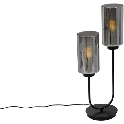 QAZQA Lampe de table en verre gris - Publicité QAZQA Lampe de table en verre gris - Publicité
