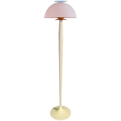 Tosel Lampadaire bois naturel métal orange abat-jour multicolore - Publicité Tosel Lampadaire bois naturel métal orange abat-jour multicolore - Publicité