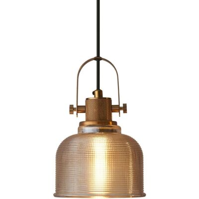 Kosilum Suspension en verre doré / laiton 22 cm - Publicité Kosilum Suspension en verre doré / laiton 22 cm - Publicité