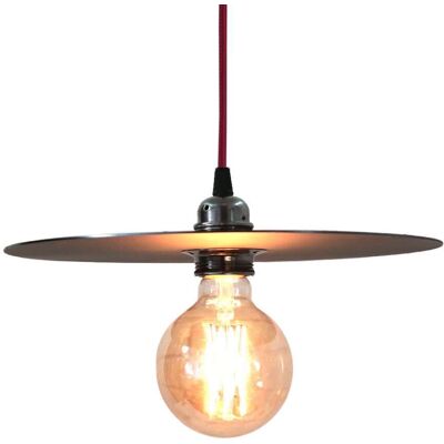 Gérard Lamy Suspension en acier vieilli avec câble bordeaux d.30cm - Publicité Gérard Lamy Suspension en acier vieilli avec câble bordeaux d.30cm - Publicité