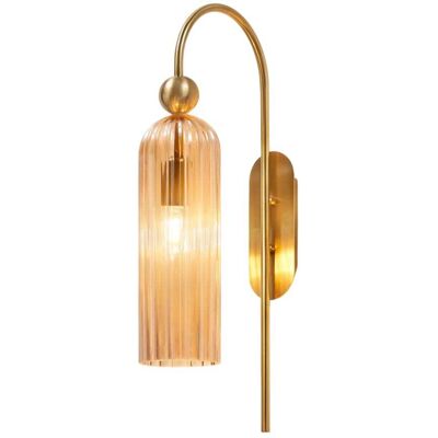 Kosilum Applique en verre ambré et laiton 53.5 cm - Publicité Kosilum Applique en verre ambré et laiton 53.5 cm - Publicité