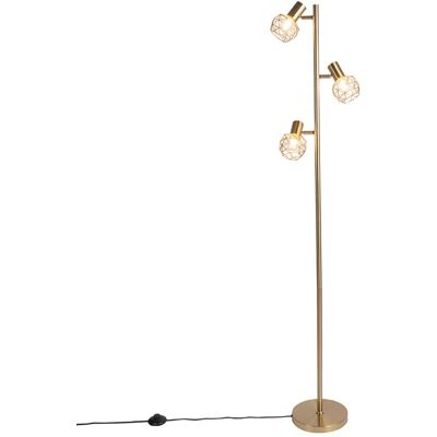 QAZQA Lampe de sol en or moderne - 3 lumières ajustables - Publicité QAZQA Lampe de sol en or moderne - 3 lumières ajustables - Publicité