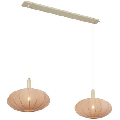 QAZQA Suspension japandi beige abat-jour tissu - Publicité QAZQA Suspension japandi beige abat-jour tissu - Publicité