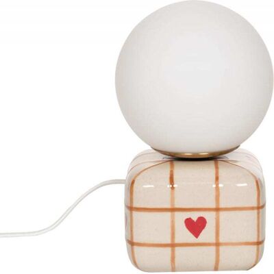 Amadeus Lampe chevet maya coeur beige en céramique - Publicité Amadeus Lampe chevet maya coeur beige en céramique - Publicité