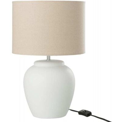 J-line Lampe avec abat-jour en céramique blanc 28x28x48 cm - Publicité J-line Lampe avec abat-jour en céramique blanc 28x28x48 cm - Publicité