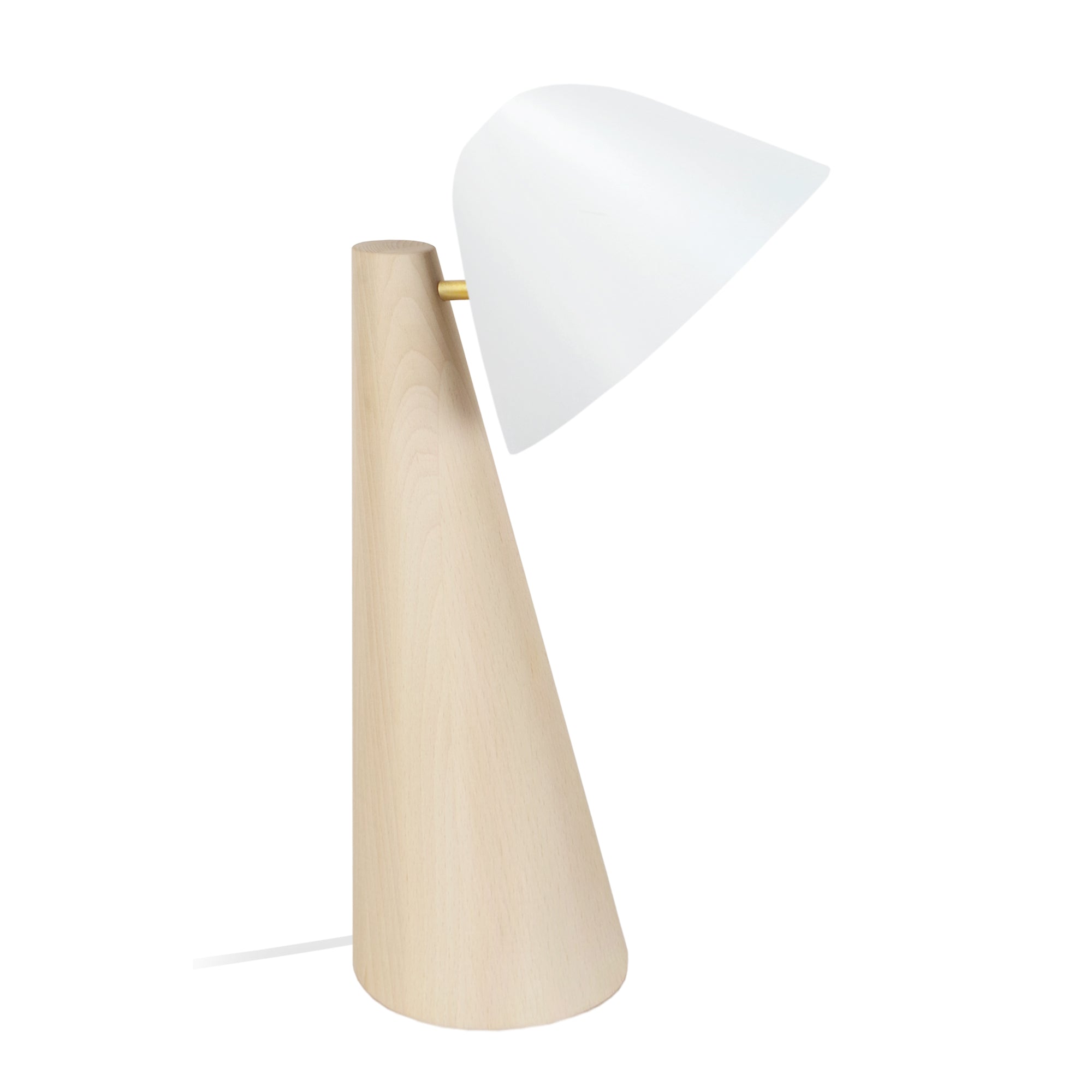 Tosel Lampe de bureau bois naturel et blanc
