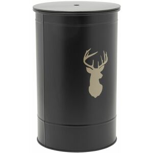 Aubry Gaspard Coffre a pellets en metal noir metal noir cerf