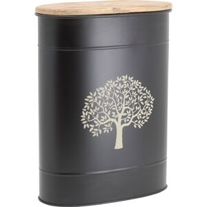 Aubry Gaspard Tabouret et seau a pellets en metal metal noir arbre