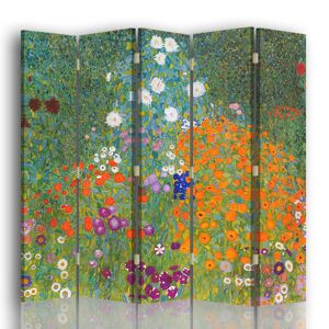 Legendarte Paravent Jarden de Fleurs - Gustav Klimt cm 180x170 (5 volets)