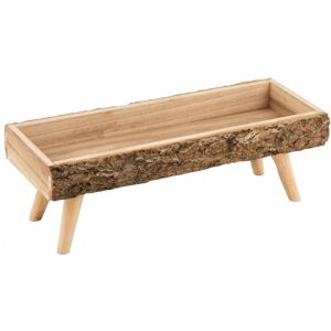 LANADECO Cache-pot sur pied rectangle bois naturel L54,5cm