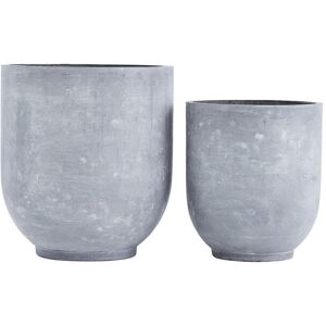 house doctor Cache-pots en beton gris lot de 2 H45 H55