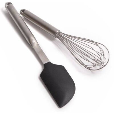 KitchenAid Ensemble 2 pièces de fouet Premium et de spatule en acier inoxydable - Publicité KitchenAid Ensemble 2 pièces de fouet Premium et de spatule en acier inoxydable - Publicité