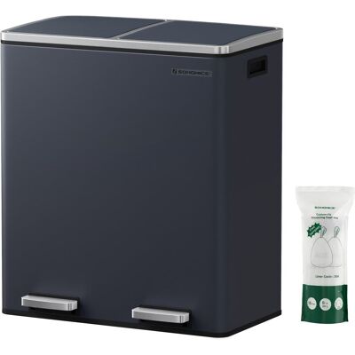 SONGMICS Poubelle de tri à double compartiment seaux 60 l gris et noir - Publicité SONGMICS Poubelle de tri à double compartiment seaux 60 l gris et noir - Publicité