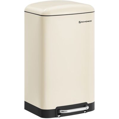 SONGMICS Poubelle de cuisine à pédale en acier couvercle à fermeture 30 l blanc - Publicité SONGMICS Poubelle de cuisine à pédale en acier couvercle à fermeture 30 l blanc - Publicité