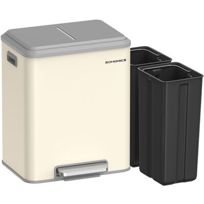 SONGMICS Poubelle de cuisine tri 2 x 15 l 41.7 x 33.2 x 49.4 cm doré et noir - Publicité SONGMICS Poubelle de cuisine tri 2 x 15 l 41.7 x 33.2 x 49.4 cm doré et noir - Publicité
