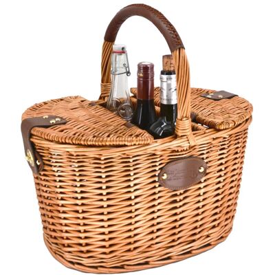 Les jardins de la comtesse Panier porte-bouteilles en osier avec compartiments - Publicité Les jardins de la comtesse Panier porte-bouteilles en osier avec compartiments - Publicité