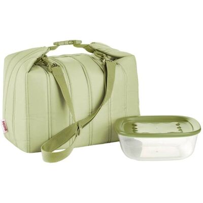 Guzzini Grand sac isotherme vert à bandoulière et boîte hermétique Bio - Publicité Guzzini Grand sac isotherme vert à bandoulière et boîte hermétique Bio - Publicité