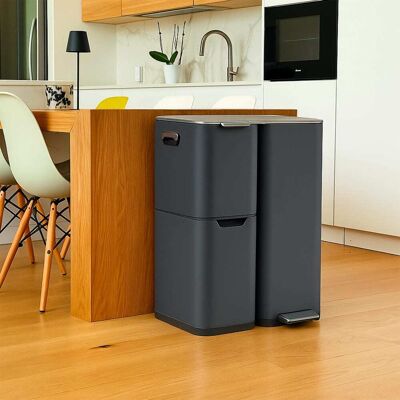 Kitchen Move Poubelle de cuisine tri sélectif acier inoxydable gris 60l - Publicité Kitchen Move Poubelle de cuisine tri sélectif acier inoxydable gris 60l - Publicité