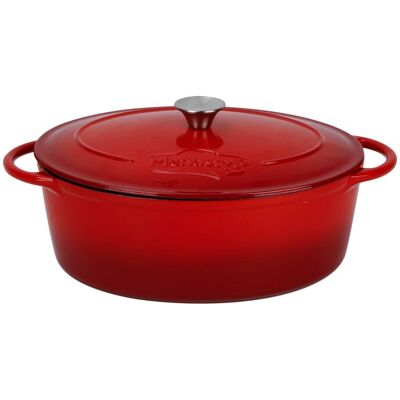 Menastyl Cocotte ovale 9l en fonte émaillée rouge - Publicité Menastyl Cocotte ovale 9l en fonte émaillée rouge - Publicité