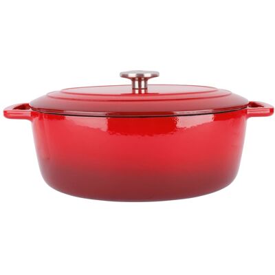 Cosy & Trendy Cocotte ovale en Fonte, rouge, 31x24xh12 cm - Publicité Cosy & Trendy Cocotte ovale en Fonte, rouge, 31x24xh12 cm - Publicité