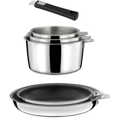 Cuisinox Lot 6 pièces - 3 casseroles, 2 poêles revêtement céramique et 1 poign - Publicité Cuisinox Lot 6 pièces - 3 casseroles, 2 poêles revêtement céramique et 1 poign - Publicité
