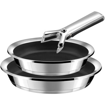 Cuisinox 2 poêles revêtement céramique ø 24/28cm + 1 poignée - Publicité Cuisinox 2 poêles revêtement céramique ø 24/28cm + 1 poignée - Publicité