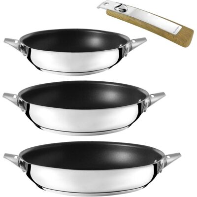 Cuisinox 3 poêles 20-24-28 cm revêtement céramique et poignée - Publicité Cuisinox 3 poêles 20-24-28 cm revêtement céramique et poignée - Publicité