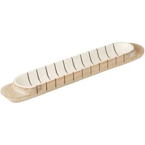 LANADECO Plat lignes manguier blanc L66cm