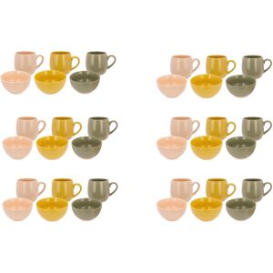 Cosy & Trendy Service a dejeuner en Gres, multicolore, 12 pieces