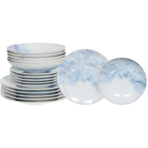 Table passion Service d'assiettes 18 pièces Flores bleues en grès - Publicité Table passion Service d'assiettes 18 pièces Flores bleues en grès - Publicité