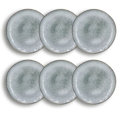 OGO Living Lot de 6 assiettes plates en grès bleu 27,5cm - Publicité OGO Living Lot de 6 assiettes plates en grès bleu 27,5cm - Publicité