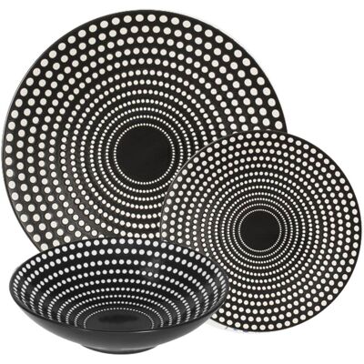 Table passion Service d'assiettes 12 pièces noires en grès - Publicité Table passion Service d'assiettes 12 pièces noires en grès - Publicité