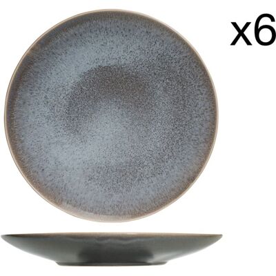Cosy & Trendy Lot de 6 Assiettes à dessert en Grès, gris, D22 cm - Publicité Cosy & Trendy Lot de 6 Assiettes à dessert en Grès, gris, D22 cm - Publicité