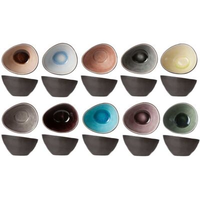 Cosy & Trendy Lot de 10 Bols ovales en Grès, multicolore, 8,5X7XH4,5 cm - Publicité Cosy & Trendy Lot de 10 Bols ovales en Grès, multicolore, 8,5X7XH4,5 cm - Publicité