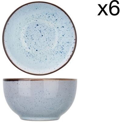 Cosy & Trendy Lot de 6 Bols en Grès, bleu, D13,6XH7,5 cm - Publicité Cosy & Trendy Lot de 6 Bols en Grès, bleu, D13,6XH7,5 cm - Publicité